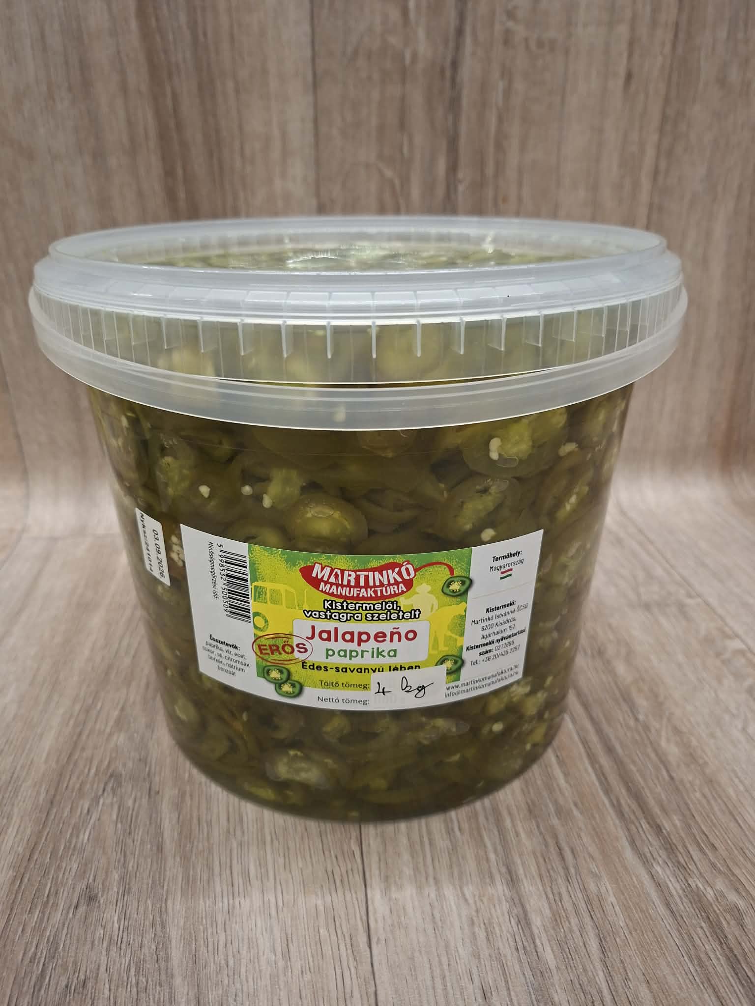 Martinkó Manufaktúra szeletelt jalapeño paprika üvegben, édes-savanyú lében – 2. fotó